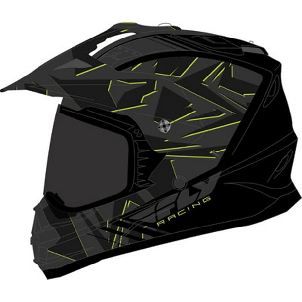 Fly Racing Adult Matte Grey//Hi-Vis//Black Trekker Nova Dirt Bike Helmet ECE//DOT
